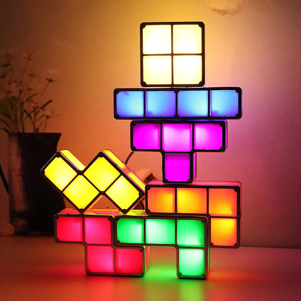 Tetris Stackable LED Night Light - مصباح ليلي ب7 ألوان مستوحى من لعبة تتريس